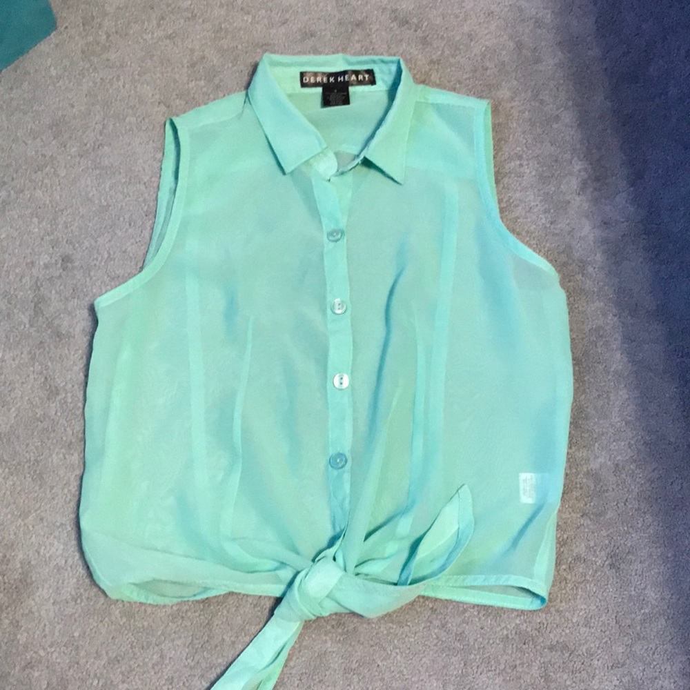 Button down sheer blouse